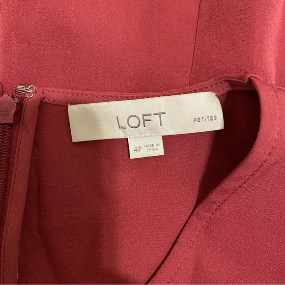 LOFT Red Ruffle Sleeve Mini Dress - Picture 3 of 6